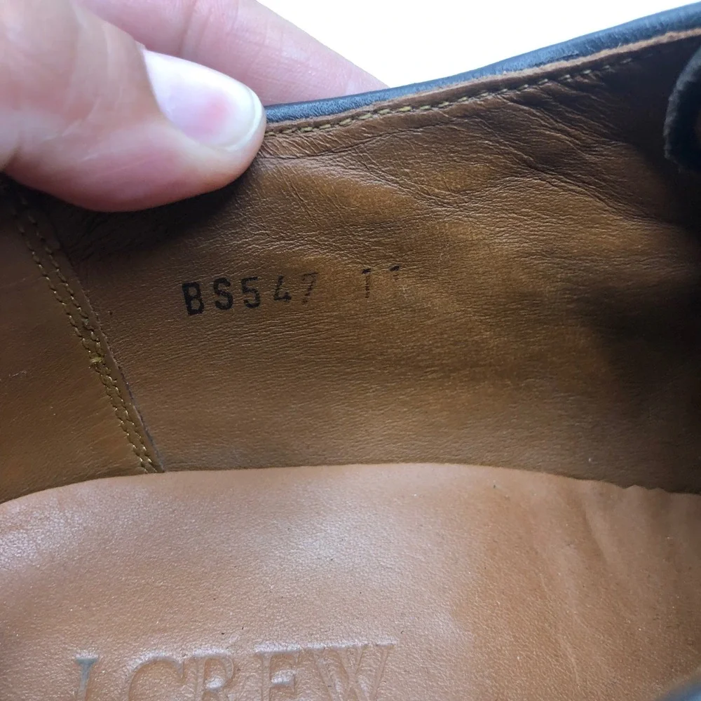 J.Crew Monk Strap Mens 11 Dark Brown Leather Lug Sole Goodyear Welted